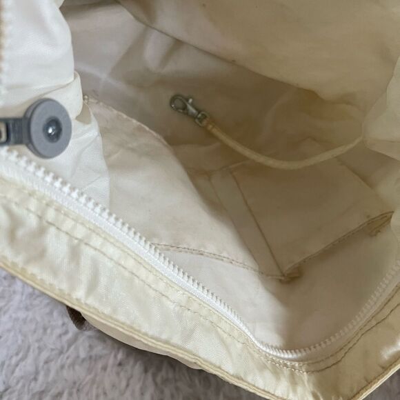 Kipling off white Nylon shoulder bag with gray fabric trims and straps . - Picture 10 of 13